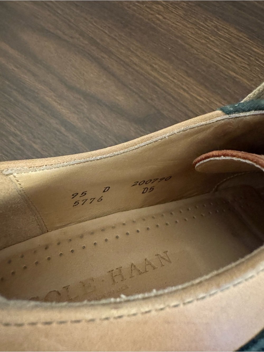 Cole Haan Made in USA Saddle Oxford Shoes Men’s 9.5D Tan & Navy Leather G2 Sole - Picture 6 of 9